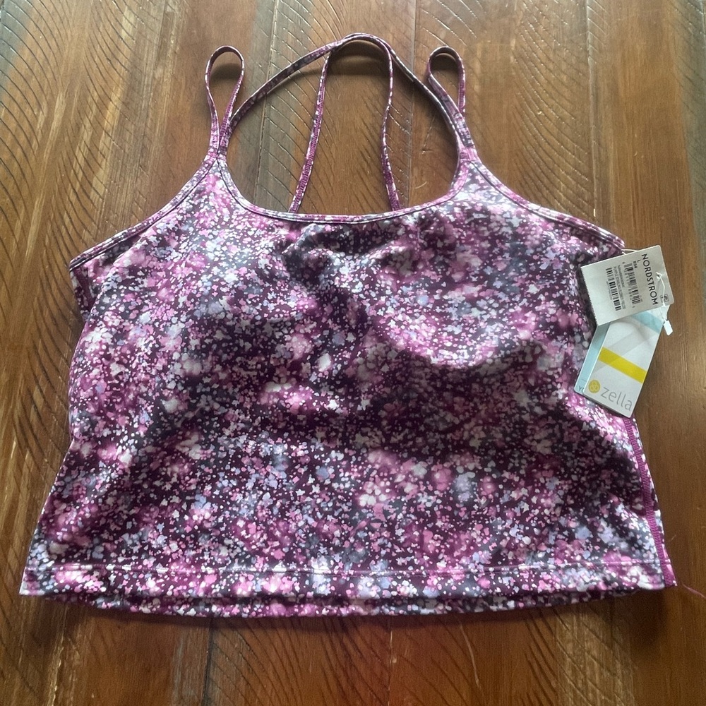Zella Studio Women's Floral Field Lite Crop Strap Top